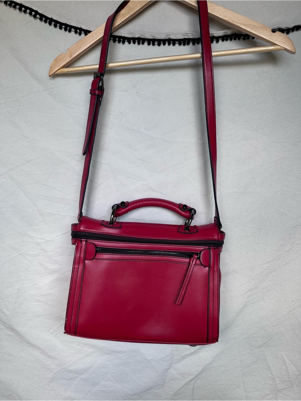 Women's Red Crossbody Satchel Bag - Structured NWOT